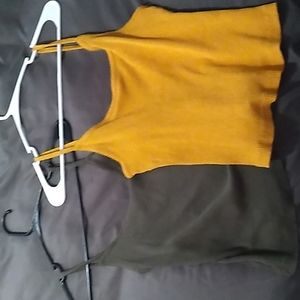 Two Large spaghetti strap crops